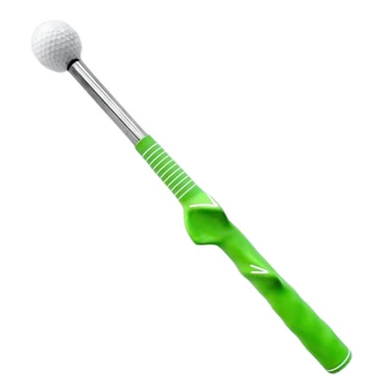 Цельнокроеная тренировочная палка для гольфа, Телескопический Тренажер для качания, Вспомогательный инструмент, Корректор осанки, Принадлежности для упражнений, Зеленый