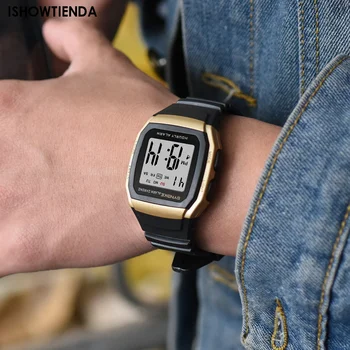 Цифровые часы; Студенческие электронные спортивные часы для мальчиков на открытом воздухе; светящиеся многофункциональные часы; квадратные часы в стиле ретро; мужские часы
