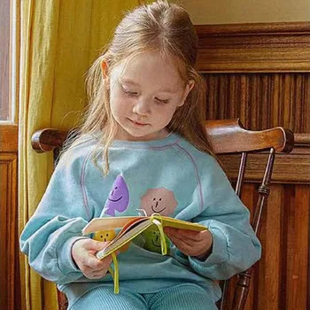Детская одежда, осенний свитер, детский повседневный свитер с мультяшным принтом, пуловер с длинным рукавом, топ с круглым вырезом и длинными рукавами