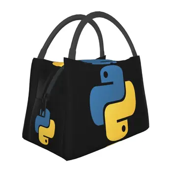 Женская сумка для ланча с изоляцией Python Программный код Сменный термоохладитель Ланч-бокс для еды Больница Офис