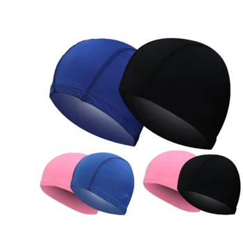 Ультратонкие шапочки для купания Свободного размера, удобные шапочки для плавания для мужчин и женщин, эластичная нейлоновая защита ушей, шапочка для плавания с длинными волосами