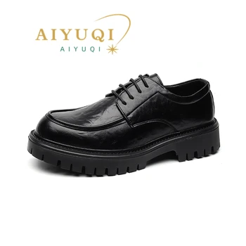 AIYUQI, мужские лоферы, осень 2023, Новая мужская обувь с низким берцем на шнуровке, повседневная мужская обувь на платформе British Wind