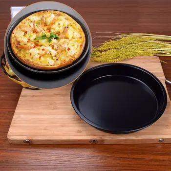 Посуда Для кухни, Круглый инструмент для выпечки из углеродистой стали, Тарелка для пиццы, Противень, Форма для выпечки, форма для пиццы