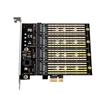 Адаптер PCIE для майнинга M2 PCI Express X1 4 порта B Ключ M.2 NGFF SATA SSD Адаптер PCI-E карта расширения Riser Card