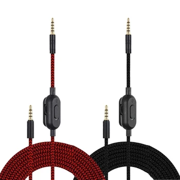 Удлинитель с плетеным кабелем для наушников Logitech GPRO X G233 G433 с разъемом, устойчивым к коррозии, с регулятором громкости отключения звука