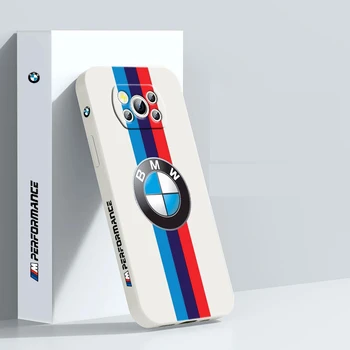 Темный Логотип BMW Для POCO M5S M4 M3 C55 C50 C40 C3 X5 X4 X3 X2 F5 F4 F3 Pro GT NFC Жидкий Чехол Для Телефона С Левой Веревкой
