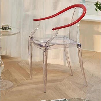 Новый китайский Прозрачный обеденный стул, Креативное кресло, Акриловое Простое Современное кресло, Скандинавская Пластиковая мебель для дома WKDC