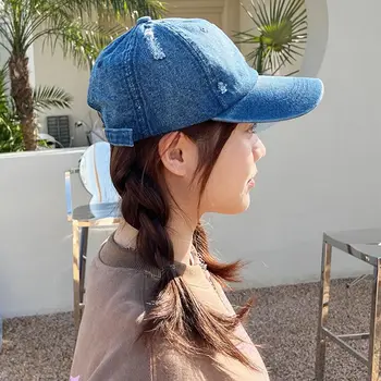Корейские солнцезащитные шляпы с синими буквами, бейсболки для гольфа, универсальные хлопковые бейсболки, мужские рыболовные кепки, Ковбойская шляпа, женские летние кепки