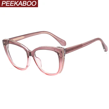 Peekaboo TR90 синий свет блокирующие очки модные женские аксессуары кошачий глаз оправа для очков женские прозрачные линзы CP ацетат подарок