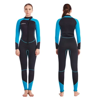 Женские гидрокостюмы из 3 мм неопрена для серфинга, плавания, SUP, полный костюм, сохраняющий тепло, передняя молния для подводного плавания