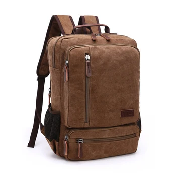Винтажный холщовый рюкзак, Мужская Дорожная сумка большой емкости, Высококачественная Модная Студенческая сумка, Мужской ноутбук, рюкзак для ноутбука
