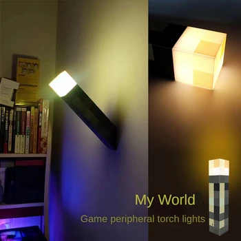 Настенный ночник Факел Строительный блок Лампа Детские Игрушки Украшение атмосферы Ночник