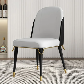 Современное дизайнерское обеденное кресло для гостиной, Эргономичный кухонный стул из скандинавской кожи, роскошная мебель для библиотеки Eetstoelen для кафе YX50DC