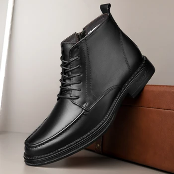Новые Мужские Ботинки Из Натуральной Кожи, Высококачественная Уличная Обувь На Шнуровке, Модные Элегантные Роскошные Классические Zapatos De Hombre