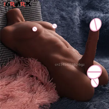 Реалистичная 3D Секс-кукла с мужским торсом и половиной тела, Большой Фаллоимитатор, Длинный Пенис, Женское Влагалище, мастурбация, секс-игрушки Для женщин, мужчин, гей-игры для взрослых