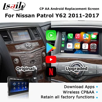 Lsailt CP AA Android HD Экран для Nissan Patrol Y62 2011-2017 Armada, Сменный IPS экран с зеркальной ссылкой, Google Play