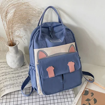 Симпатичный женский рюкзак в виде кошки, нейлоновые школьные сумки большой емкости для подростков, рюкзаки для девочек, женская сумка для ноутбука, рюкзак-пачка, рюкзак-пачка