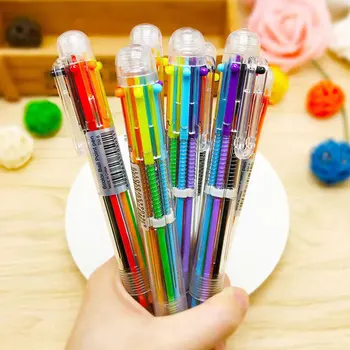 30шт Шариковая ручка, маркер, Корейская креативная канцелярская ручка, 6 цветов в 1, Цветная шариковая ручка, школьные принадлежности для детей