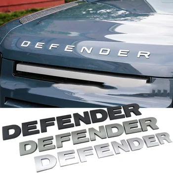 3D ABS Передний капот автомобиля Эмблема капота Багажника Defender Хромированные буквы логотипа Значок для Land Rover Trx4 110 90 Наклейка Defender Accesso