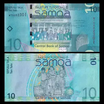 Оригинальные бумажные деньги Самоа номиналом 10 Тала Банкнота 2008 года Памятные банкноты UNC Предметы коллекционирования