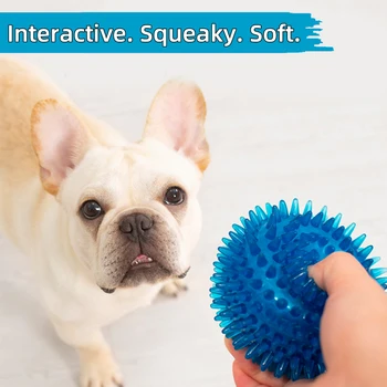 Игрушка для домашних животных TPR звук, скрежещущий зубами шарик, эластичная плавающая вода, чистка зубов щенка, интерактивная игрушка для собак, устойчивость к укусам