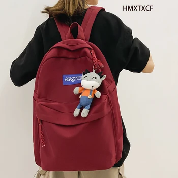 Женский школьный рюкзак из цельного нейлона, женский дорожный рюкзак, Повседневные Женские Простые рюкзаки, Корейский рюкзак