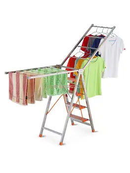 Бытовая лестница-крыло, вешалка для одежды, складная сушилка для одеял из нержавеющей стали, лестница двойного назначения, напольная многофункциональная бытовая
