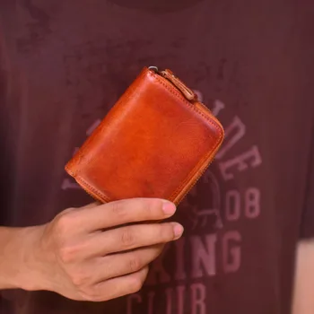 AETOO Новый кожаный мужской ультратонкий короткий кошелек простой первый слой из воловьей кожи, сумка для водительских прав, вертикальный молодежный зажим для денег, женский