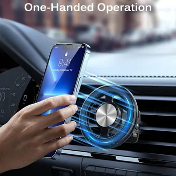 Магнитный держатель для телефона с вентиляционным отверстием для Magsafe, металлическое автомобильное крепление для iPhone 14, 13 Pro Max, 12, Samsung, Xiaomi, Huawei Mi