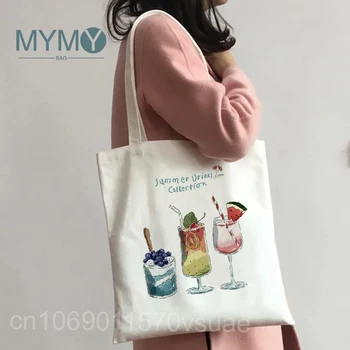 Женская сумка через плечо с принтом Корейской волны Каваи, модная дорожная сумка в стиле харадзюку, многоразовый многофункциональный органайзер, холщовая сумка для хранения