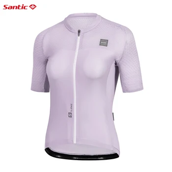 Santic Женская велосипедная летняя спортивная одежда MTB для велоспорта с коротким рукавом, короткий топ, дышащая Удобная быстросохнущая велосипедная одежда, Азиатский размер