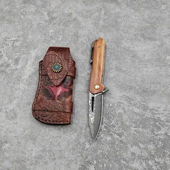 Тактические складные Ножи с лезвием из дамасской стали Для выживания в кемпинге, Маленький карманный Нож с боковым зажимом