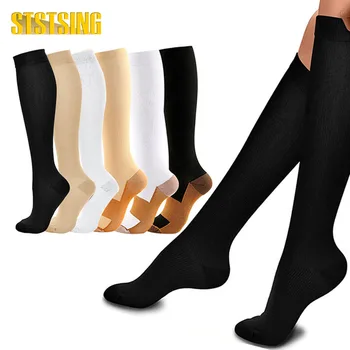 1 пара компрессионных носков из меди для женщин и мужчин, циркуляция 15-20 мм рт. ст. лучше всего подходит для повседневной носки.