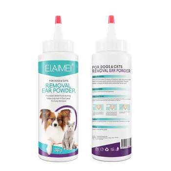 Порошок для мытья ушей для собак 30 г Безопасный очиститель для ушей для собак для здорового удаления запаха Аксессуары для домашних животных Очиститель ушей для кроликов Кошек