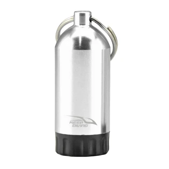 Клапан мини-баллона для дайвинга с 12 уплотнительными кольцами Бутылка для хранения комплекта Алюминиевый резервуар для подводного плавания Брелок для ключей для дайвинга