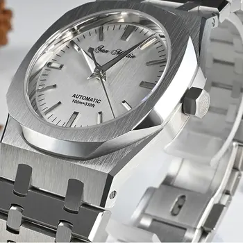 Винтажное классическое деловое платье San Martin Miyota 9015 Автоматические механические часы Sapphire 10Bar Водонепроницаемые мужские часы для дайвинга