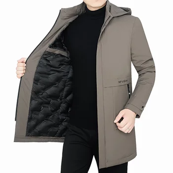 Новые модные мужские однотонные парки куртки Мужские толстые теплые Зимние повседневные пальто Мужская Высококачественная хлопчатобумажная верхняя одежда