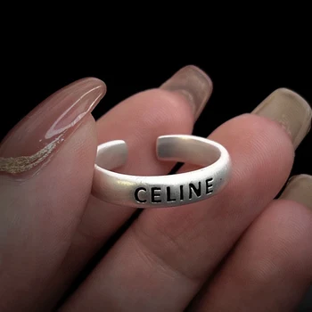 Оптовая Продажа, Простое кольцо из стерлингового серебра 925 пробы, Кольцо для женского меньшинства, Дизайн, Индивидуальность, Пара, Регулируемое Кольцо