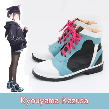 Игровой синий архив, потому что Kyouyama Kazusa Прекрасная кремовая обувь для косплея Sea Breeze Blue на заказ