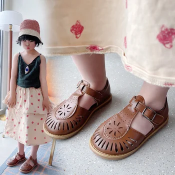 Modx 2023 новые Сандалии для девочек Детская обувь m2 на мягкой подошве с резьбой по моде