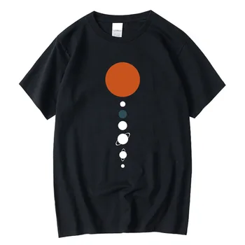 XIN YI Мужская футболка из высококачественного 100% хлопка с забавным космическим принтом, летняя повседневная свободная футболка с круглым вырезом для мужчин, мужс...