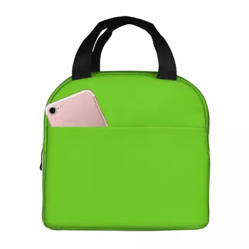 Зеленая Термоизолированная сумка для ланча Изолированная сумка для бенто Многоразовые сумки для хранения продуктов сумка-холодильник Ланч-бокс Пляжный ученик