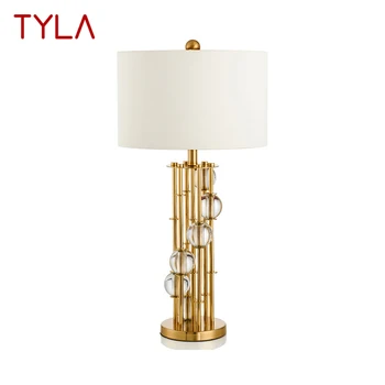 Настольная лампа TYLA Nordic Crystal с современным затемнением, золотой настольный светильник, Креативный декор для дома, гостиной, спальни