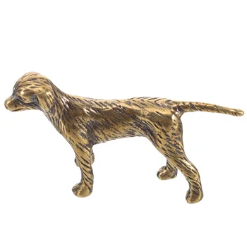 Латунная Статуэтка собаки, Ретро Декор, Медная поделка, домашняя настольная фигурка, украшение