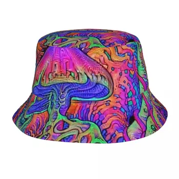 Красочный узор из грибов, Летняя рыболовная шляпа с защитой от ультрафиолета, Пляжное ведро, Рыбацкая кепка для мужчин и женщин