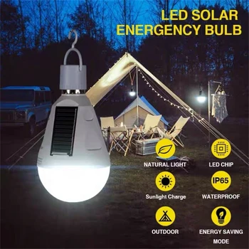 Светодиодная солнечная Аварийная лампа, Подвесная лампа солнечной энергии, Наружное Солнечное зарядное устройство 85 В-265 В, Лампа для домашней кемпинговой палатки