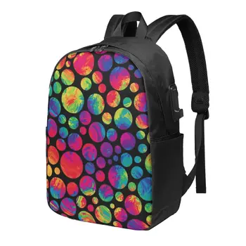 Школьный рюкзак с цветными шариками большой емкости для ноутбука, модный Водонепроницаемый Регулируемый спортивный рюкзак для путешествий