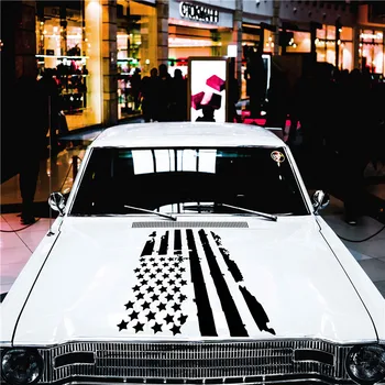 1 шт. Универсальный автомобильный стикер водонепроницаемый креативный флаг США модель капюшон Виниловая наклейка мода декор автомобиля-стайлинг автомобиля наклейка