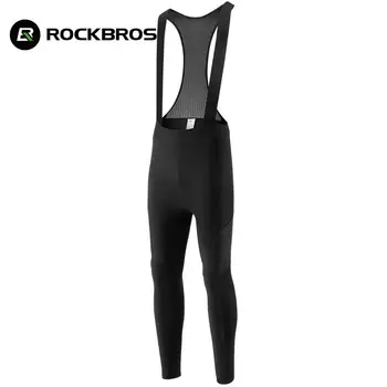 Велосипедные шорты Rockbros оптом, подтяжки, мужские флисовые спортивные штаны для шоссейного велоспорта, сохраняющие тепло осенью и зимой, RK1011B