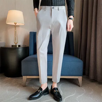 Роскошные Модные мужские брюки Pantalones Hombre, большие размеры, весна-лето, деловой деловой мужской костюм, брюки до щиколотки, уличная одежда